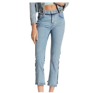 Current Elliott High Waist Somera Straight Cavan Step Back Hem Denim Jeans, 29